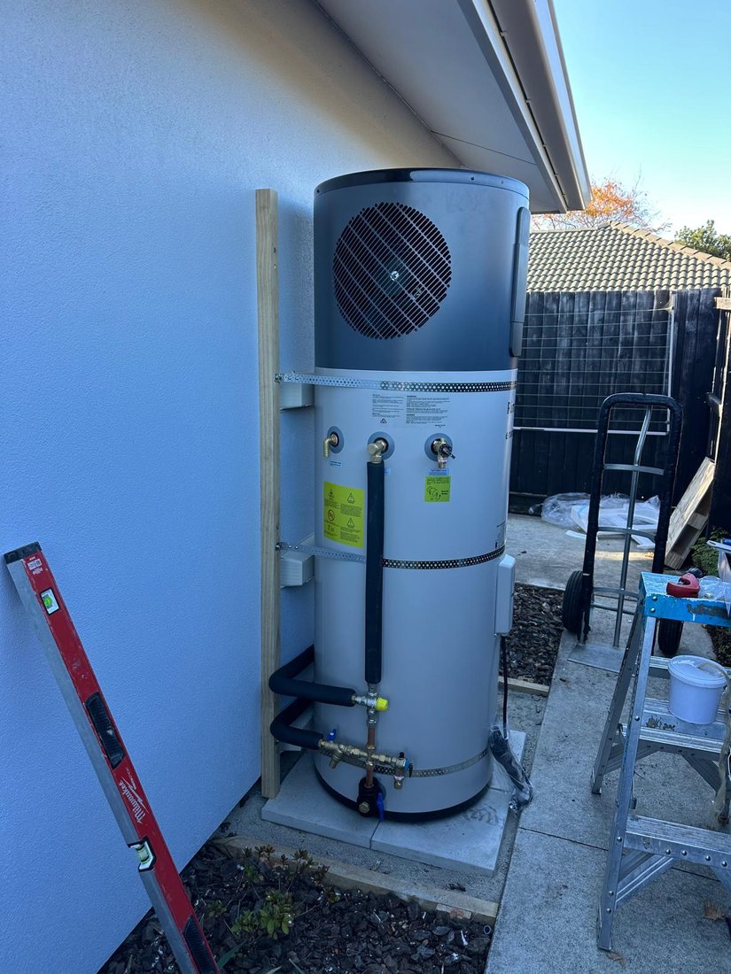 Haier monoblock hot water heat pump installed on a New Zealand home